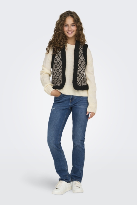 Only onljessie aztec teddy waistcoat cs